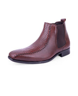 Men's premium leather brown high Ankle Shoe 203371