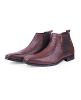 Men's premium leather brown high Ankle Shoe 203371