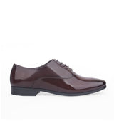 Men's patent leather brown shoes 204730