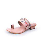 ladies heel peach color chappals 20549