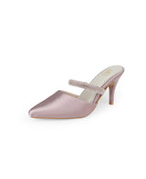 Ladies embellished pink mule heels 206626