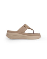 ladies comfort heel tan chappals 206629