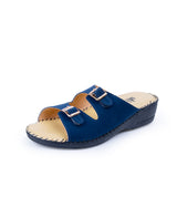 ladies leather comfort blue chappals 20701