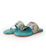 LADIES SEA GREEN PARTYWEAR CHAPPAL 208703