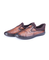 Men's leather brown shoes 21282