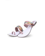 ladies flat beige chappals 21308