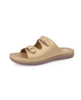 ladies flat golden chappals 21315