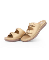 ladies flat golden chappals 21315