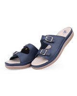 ladies flat blue chappals 21316