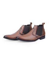 Men's premium leather brown Chelsea shoes 23279