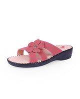 Ladies leather comfort cherry chappals 24057
