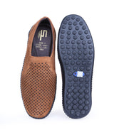 Men's leather brown shoes 24857