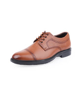 Men's leather formal brown shoes 24861
