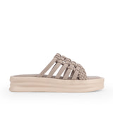 Ladies heel comfort beige chappal 25413
