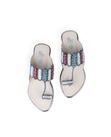 ladies kolhapuri flat gray chappals 25501