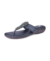 Ladies party wear comfort black chappals 26702