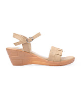 Ladies heel tan sandals 26734