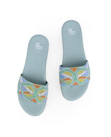 Ladies flat gray chappal 26739