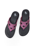 ladies flat purple chappals 26741