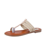 ladies flat beige chappal 26744