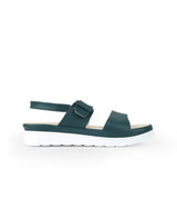 Ladies heel green sandals 26754
