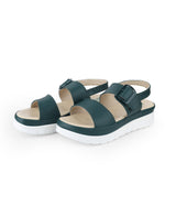 Ladies heel green sandals 26754