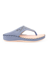 LADIES FLAT COMFORT BLUE CHAPPAL 27203