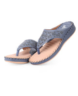 LADIES FLAT COMFORT BLUE CHAPPAL 27203