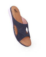 Ladies leather comfort Blue chappals 27210