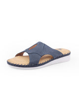 Ladies leather comfort Blue chappals 27210