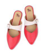 Ladies red half shoes 27222