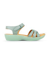 Ladies comfort sea green sandals 27229