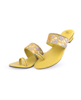 ladies heel fancy green chappals 27303