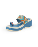 Ladies Heel sea green chappals 27319