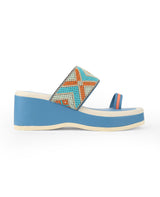 Ladies Heel sea green chappals 27319