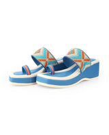 Ladies Heel sea green chappals 27319