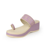 ladies heel purple chappals 27320