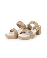 Ladies partywear tan heel chappal 28022