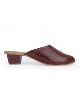 Ladies half brown shoe 28414