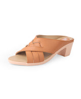 Ladies Heel Brown Chappals 28419