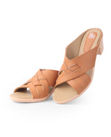 Ladies Heel Brown Chappals 28419