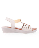 Ladies Heel Beige sandals 28713