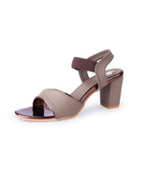Ladies heel brown sandals 29958