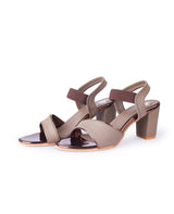 Ladies heel brown sandals 29958
