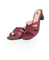 LADIES HEEL CHERRY RED CHAPPALS 05731