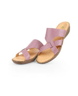 Ladies leather comfort pink chappals 30008