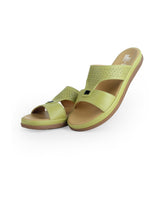 Light green, Double strap, cushioned footbed,ladies slip-ons 30112