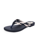 ladies flat black chappals 303306