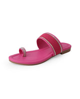 ladies flat pink chappals 304404