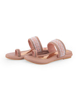 Ladies fancy partywear flat chappal 305611